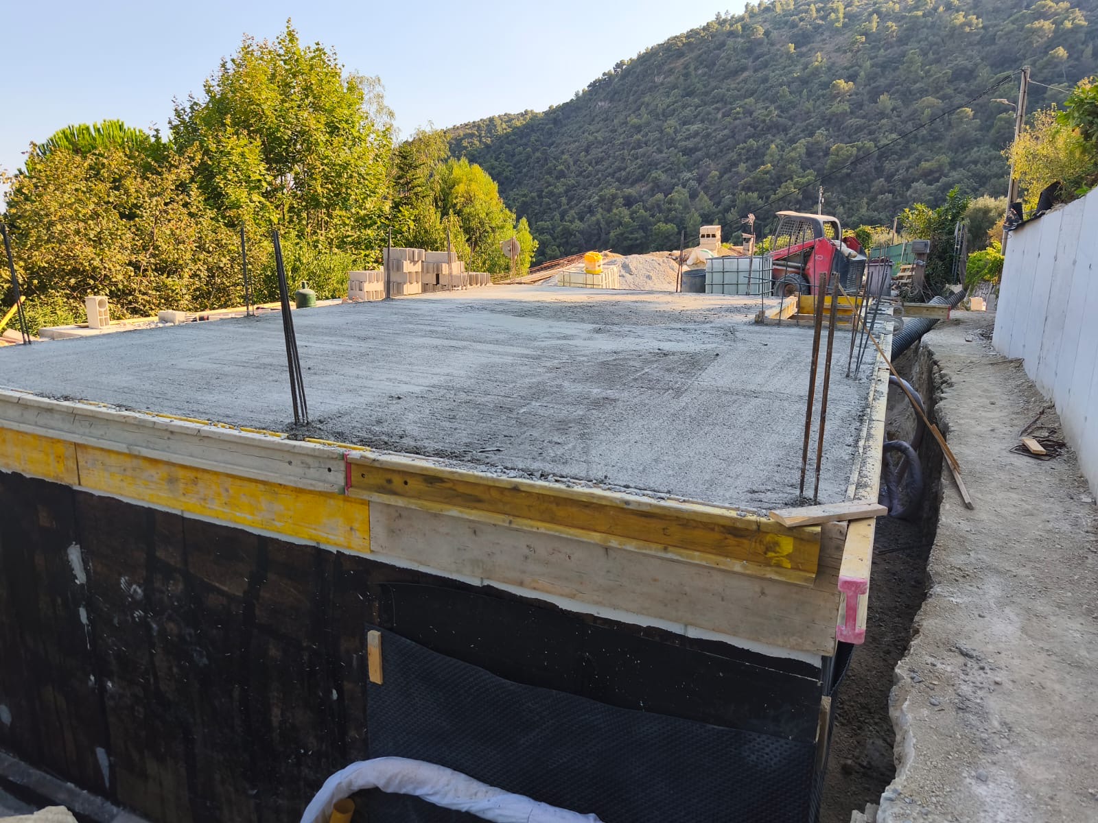 Dalle horizontale en béton armé, chantier PACA